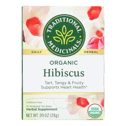 Traditional Medicinals Organic Tea/Herbal Tea - Hibiscus - Case of 6 - 16 Bags