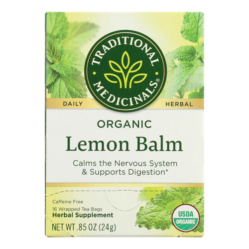 Traditional Medicinals Organic Tea/Herbal Tea - Lemon Balm Lemon Bal Og2 - Case of 6 - 16 Bags