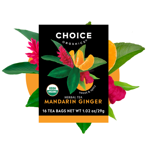 Choice Organics Mandarin Ginger Herbal Tea 16 bags