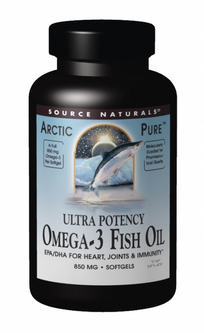 Source Naturals Arctic Pure Omega-3 Fish Oil, Ultra Potency 850 mg Softgels bottle