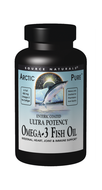 Source Naturals Arctic Pure Ultra Potency Omega-3 Fish Oil, Enteric Coated 850 mg Softgels bottle