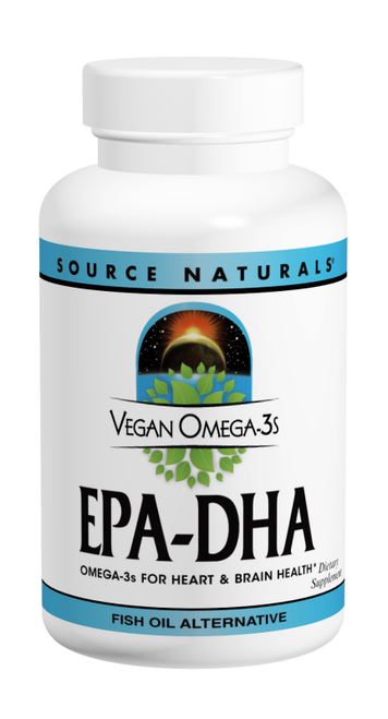 Source Naturals Vegan Omega-3s EPA-DHA 300 mg Vegetarian Softgels bottle
