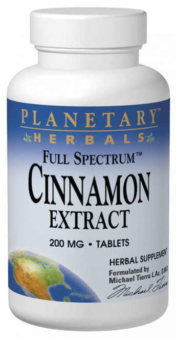 Planetary Herbals Cinnamon Extract, Full Spectrum 200 mg Vegetarian Capsules bottle