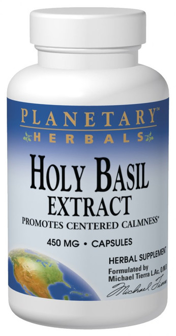 Planetary Herbals Holy Basil Extract 450 mg Capsules bottle