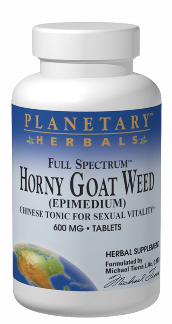 Planetary Herbals Horny Goat Weed, Full Spectrum 600 mg Tablets bottle