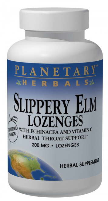 Planetary Herbals Slippery Elm Lozenges With Echinacea and Vitamin C 200 mg Tangerine Lozenges bottle