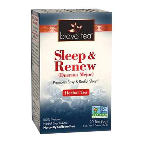 Bravo Tea Sleep & Renew Herbal Tea box, 20 tea bags