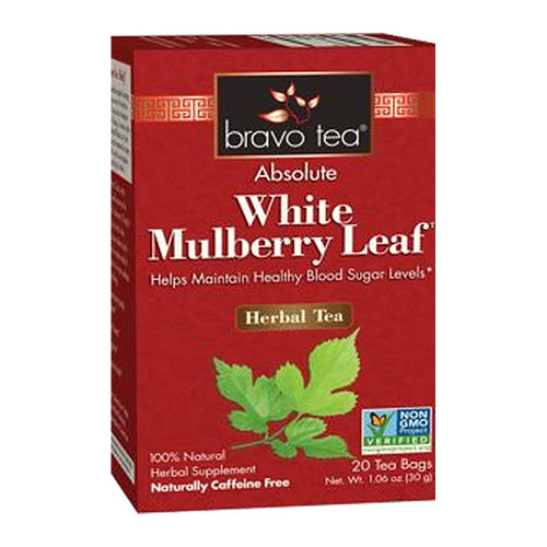 Bravo Tea Absolute White Mulberry Leaf Herbal Tea box, 20 tea bags