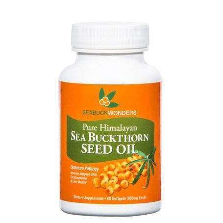SeabuckWonders Pure Himalayan Sea Buckthorn Seed Oil 60 softgels bottle