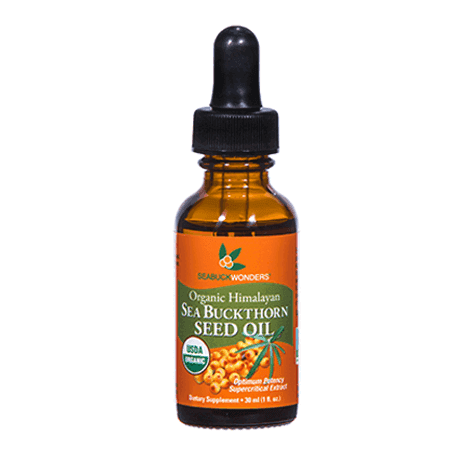 SeabuckWonders Organic Himalayan Sea Buckthorn Seed Oil 1 fl oz dropper bottle