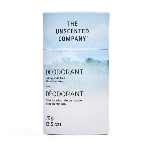 The Unscented Company Deodorant in a recyclable oval paper tube, Unscented, 70 g (2.5 oz)