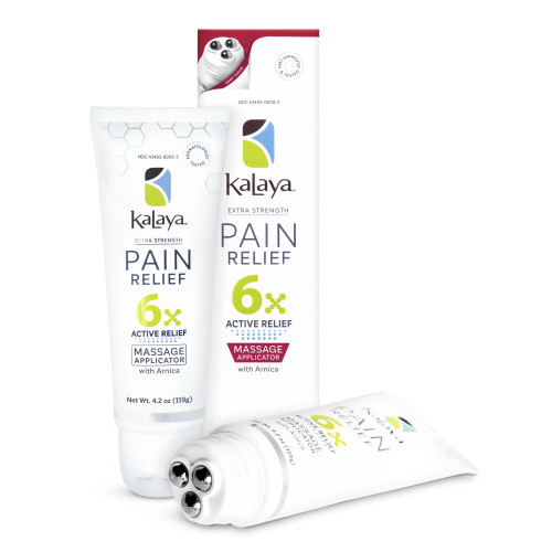 KaLaya 6x Extra Strength Pain Relief Cream with Massage Applicator 4.2 oz tube and box