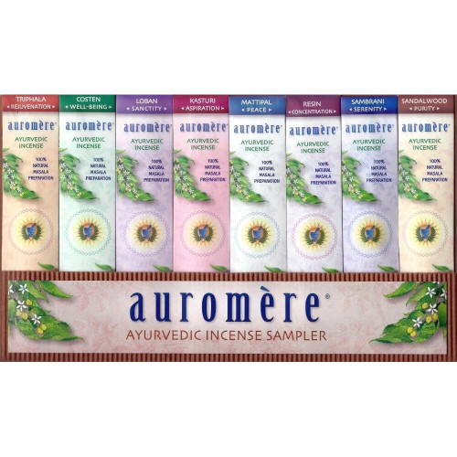 Auromere Ayurvedic Incense Sampler, 8 Fragrances