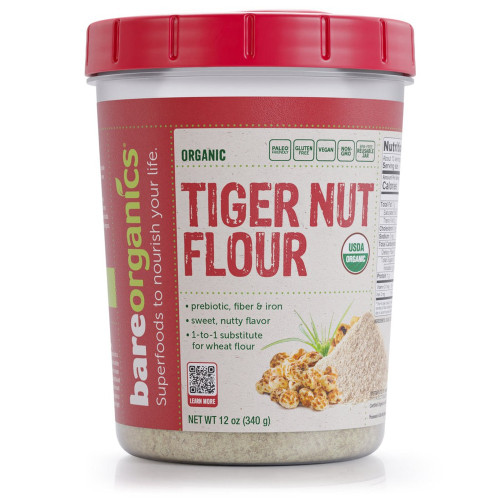 BareOrganics Organic Tiger Nut Flour, Gluten-Free & Nut-Free, 12 oz