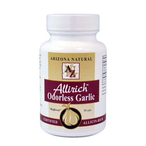 Arizona Natural Allirich Odorless Garlic 500 mg, High Allicin, 200 Softgels