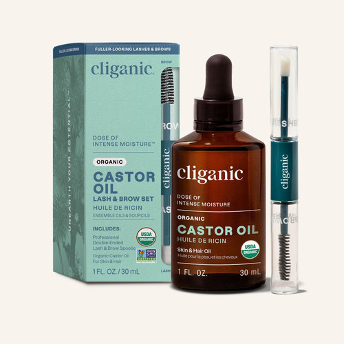 Cliganic Organic Castor Oil with Lash & Brow Applicator, 1 fl oz