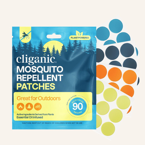 Cliganic Mosquito Repellent Patches, Solid Colors, 90 Count