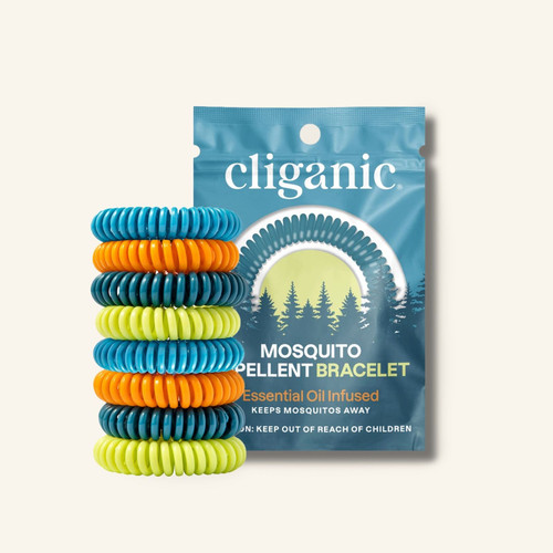 Cliganic Mosquito Repellent Bracelets, Classic Colors, 10 Count