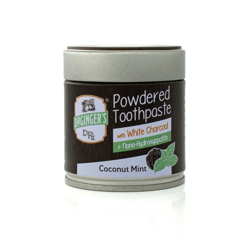Dr. Ginger's White Charcoal Tooth Powder with Nano-Hydroxyapatite, Coconut Mint, 1.28 oz