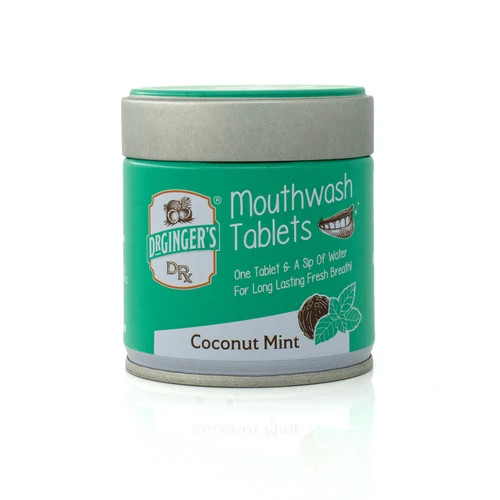 Dr. Ginger's Coconut Powder Mouthwash Tablets, Coconut Mint, 60 Tablets