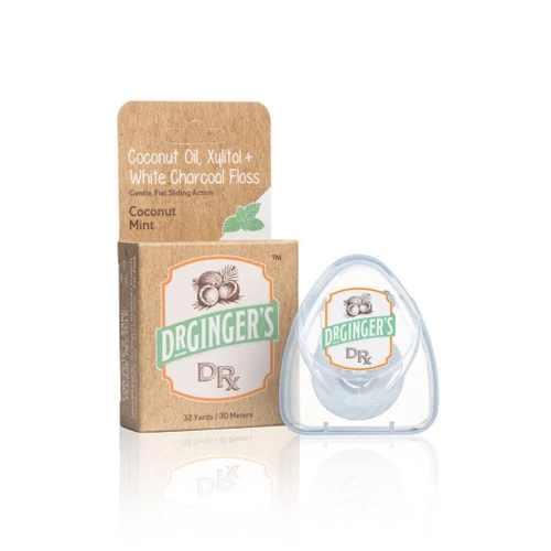 Dr. Ginger's White Charcoal Floss, Coconut Oil & Xylitol, 32 yd