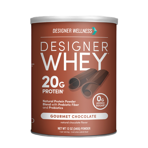 Designer Whey Gourmet Chocolate Protein Powder, 20g Protein, 0g Added Sugar, 12 oz