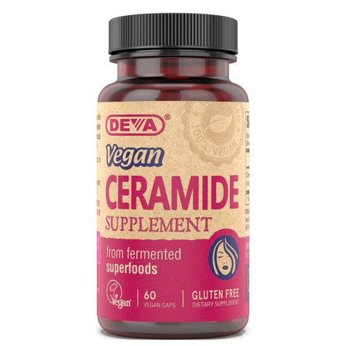 Deva Vegan Ceramide Skin Support, Plant Phytoceramides, 60 Vegan Capsules