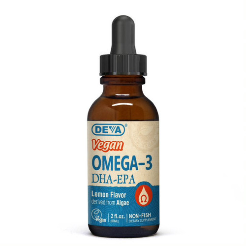 Deva Vegan Liquid DHA-EPA Omega-3, Lemon Flavor, 2 fl oz