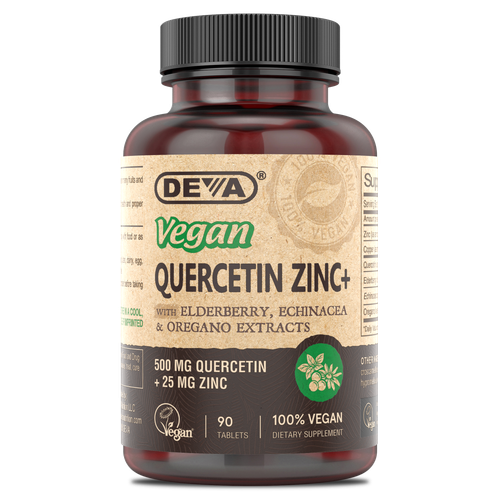 Deva Vegan Quercetin 500 mg with Zinc & Elderberry, 90 Tablets