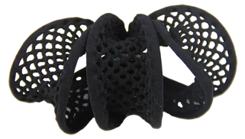 di Prima Yarrow Mesh Hair Elastics, Medium, Black, 3 Count