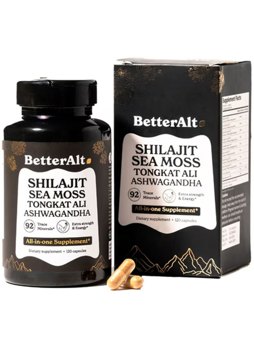 Better Alt Shilajit Sea Moss with Tongkat Ali & Ashwagandha, 120 Capsules