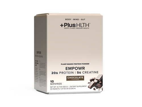 +PlusHLTH Empowr Plant Protein + Creatine, Chocolate, 10 Single-Serving Packets