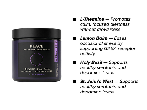 +PlusHLTH Peace Calm & Relaxation Gummies, Black Raspberry, 30 Gummies