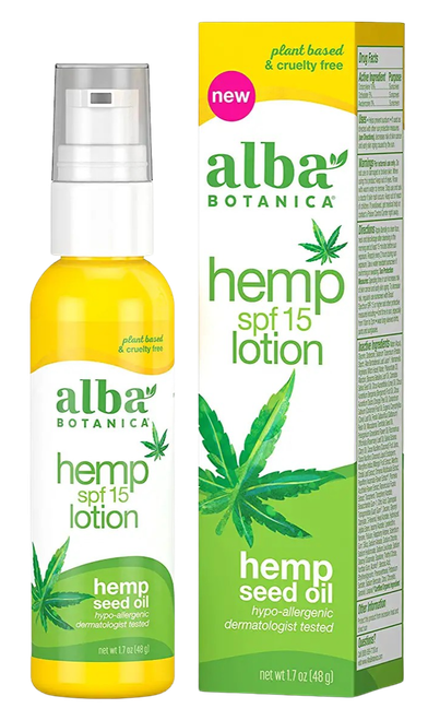 Alba Botanica Hemp Lotion SPF 15, 1.7 fl oz