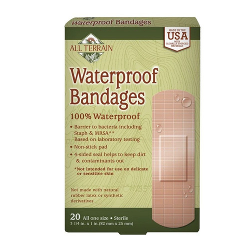 All Terrain Waterproof Strong Strip Bandages, 1 x 3.25 in, 20 Count
