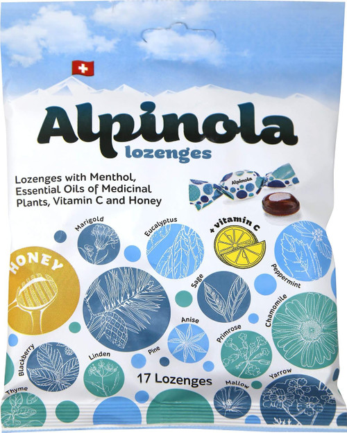 Alpinola Lozenges with Menthol, Vitamin C & Honey, 17 Lozenges