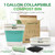 Airnex Collapsible Compost Bin, Green, 1 Gallon with 20 Bags + 2 Charcoal Filters
