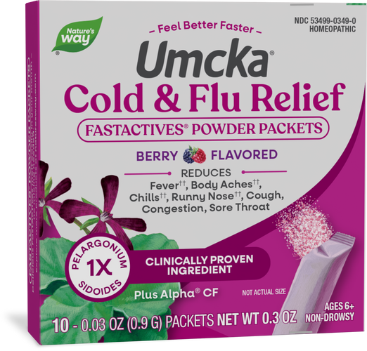 Nature's Way - Umcka FastActives Cold Plus Flu Relief Berry - 10 Packets