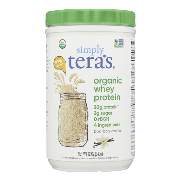 Teras Whey Protein Powder - Whey - Organic - Bourbon Vanilla - 12 oz