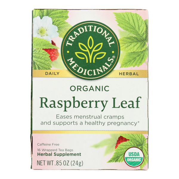 Traditional Medicinals Organic Raspberry Leaf Tea/Herbal Tea - 16 Tea Bags - Case of 6