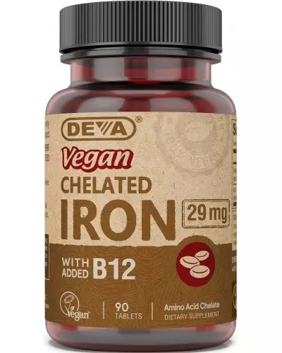 Deva Vegan Chelated Iron 29mg, 90 tablets