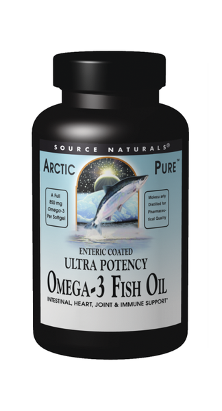 Source Naturals Arctic Pure Ultra Potency Omega-3 Fish Oil, Enteric Coated 850 mg Softgels bottle