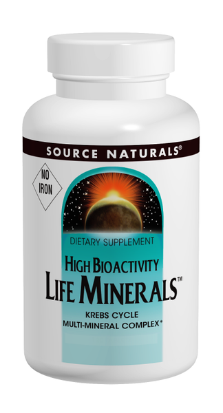 Source Naturals Life Minerals, High Bioactivity, No Iron Tablets bottle