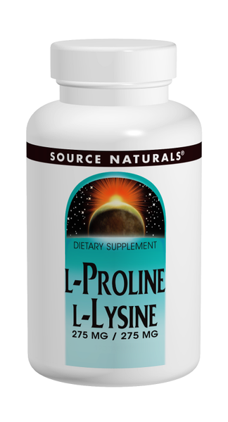 Source Naturals Proline & Lysine 550 mg Tablets bottle