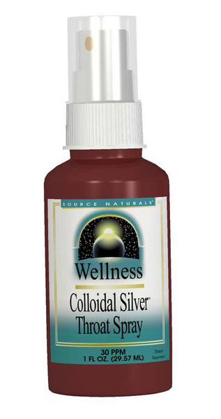 Source Naturals Wellness Colloidal Silver Throat Spray 30 ppm Liquid bottle