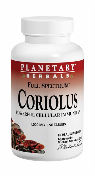 Planetary Herbals Coriolus, Full Spectrum 1000 mg Tablets bottle