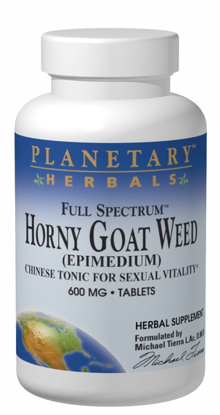 Planetary Herbals Horny Goat Weed, Full Spectrum 600 mg Tablets bottle