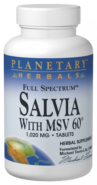 Planetary Herbals Salvia, Full Spectrum 1020 mg Tablets bottle