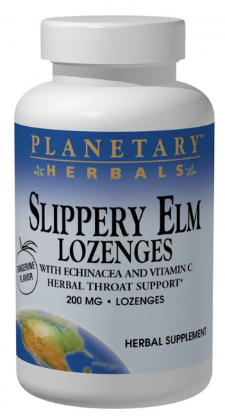Planetary Herbals Slippery Elm Lozenges With Echinacea and Vitamin C 200 mg Tangerine Lozenges bottle