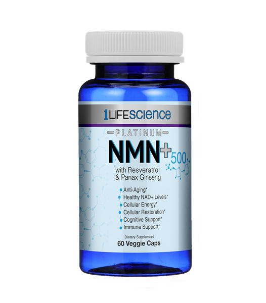 1LifeScience NMN+ 500 Platinum with resveratrol and Panax ginseng 60 vegetarian capsules